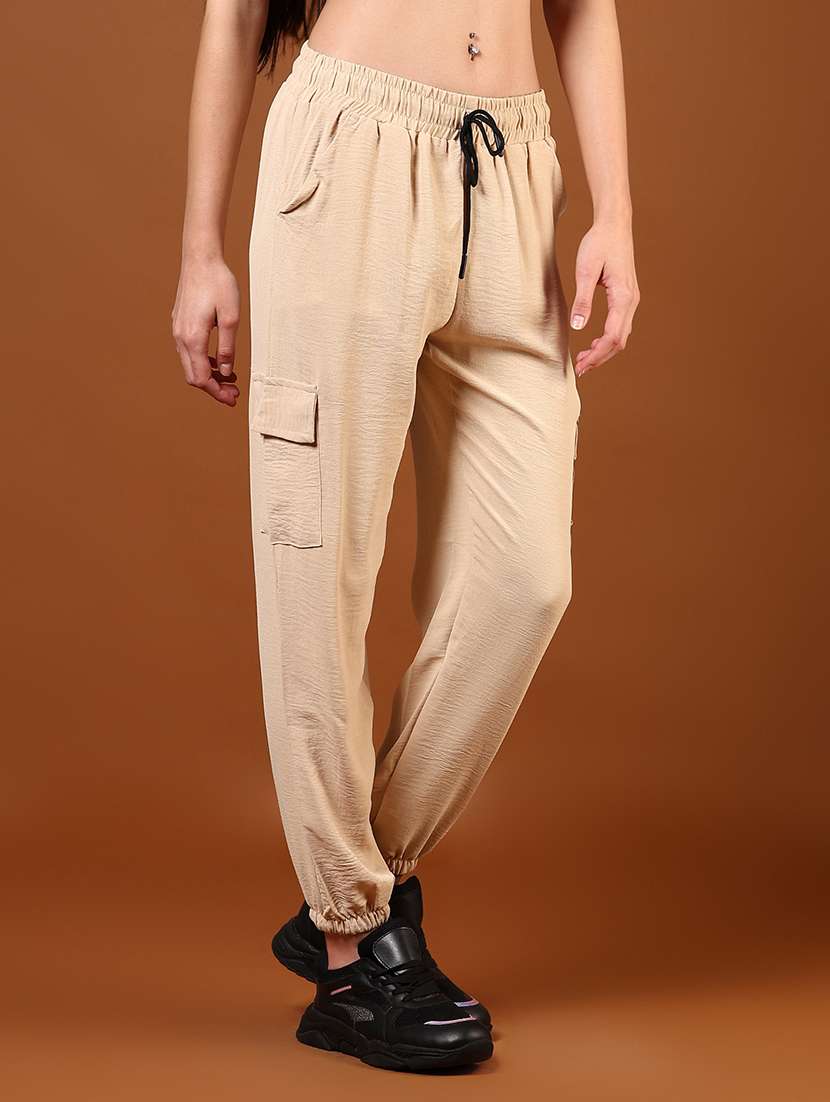 women solid mid rise regular fit jogger - 22164606 -  Standard Image - 1