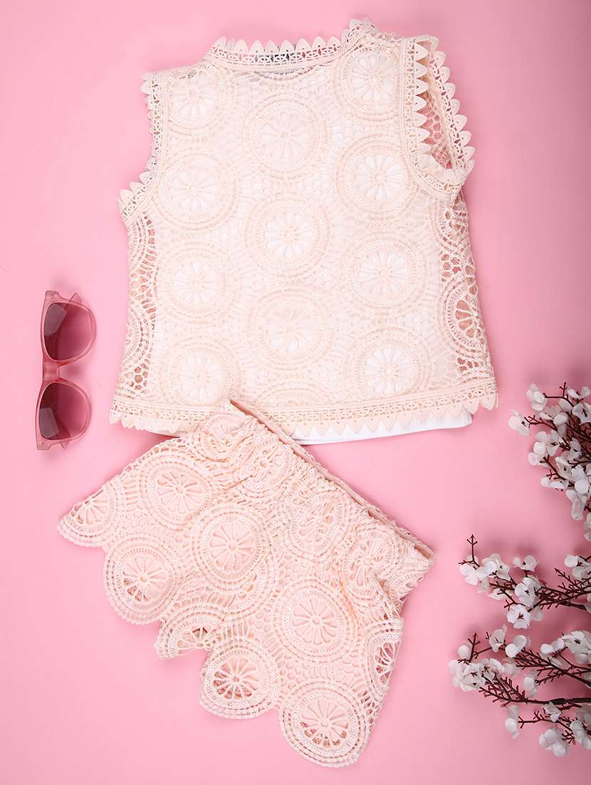 girls self designed shorts & top co-ord set - 22164735 -  Standard Image - 1