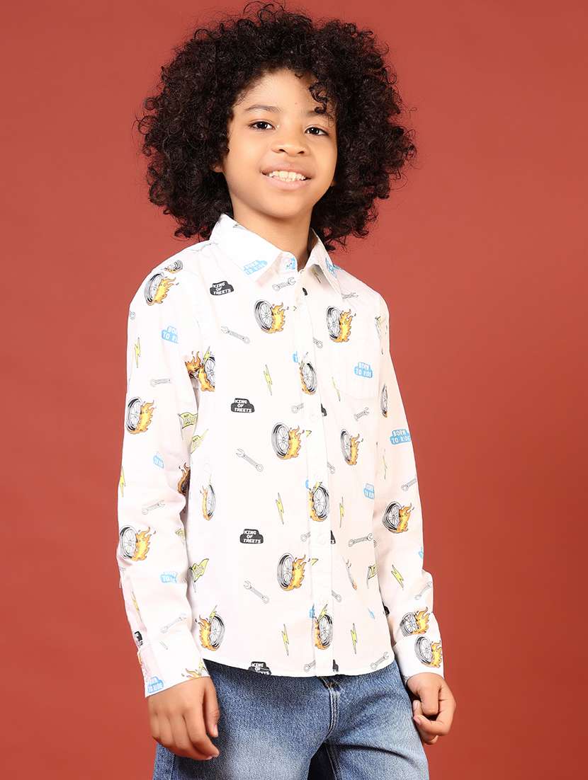 boys printed long sleeve casual shirt - 22164812 -  Standard Image - 1