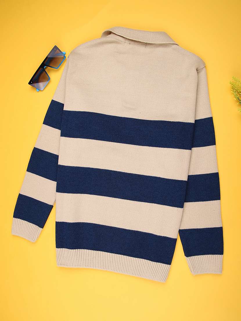 boys striped long sleeve collared sweater - 22164952 -  Standard Image - 1