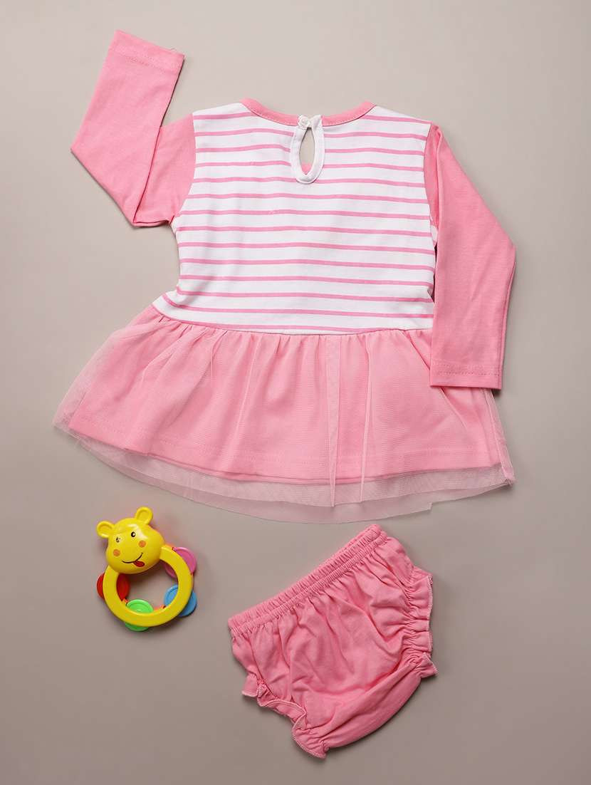 kids printed long sleeves frock with bloomer - 22165059 -  Standard Image - 1