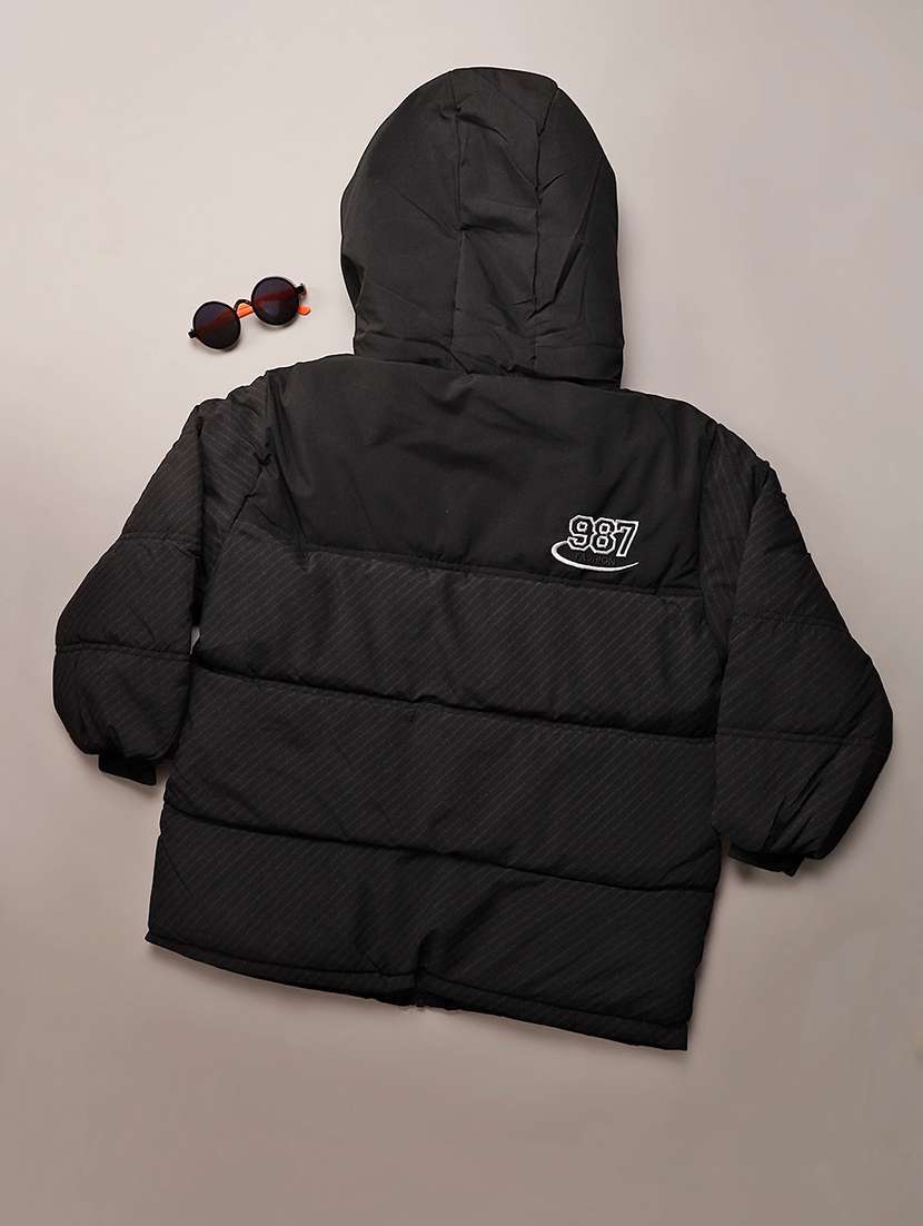 boys solid long sleeve hooded quilted jacket - 22165266 -  Standard Image - 1