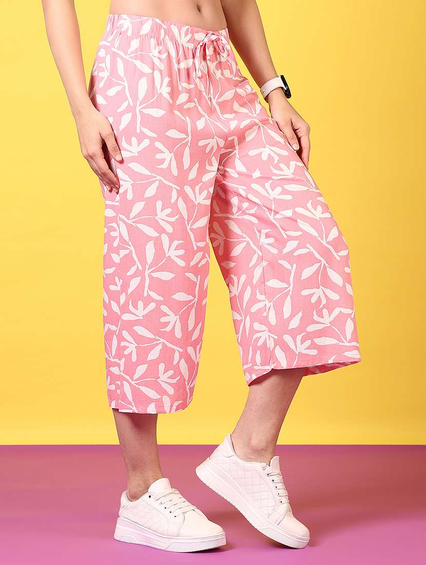 women printed mid rise relaxed fit capri - 22165292 -  Standard Image - 1