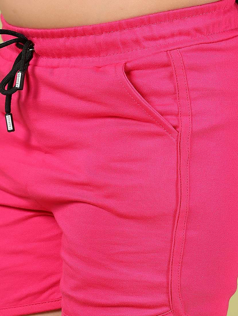 girls solid mid rise shorts  - 22165393 -  Standard Image - 4