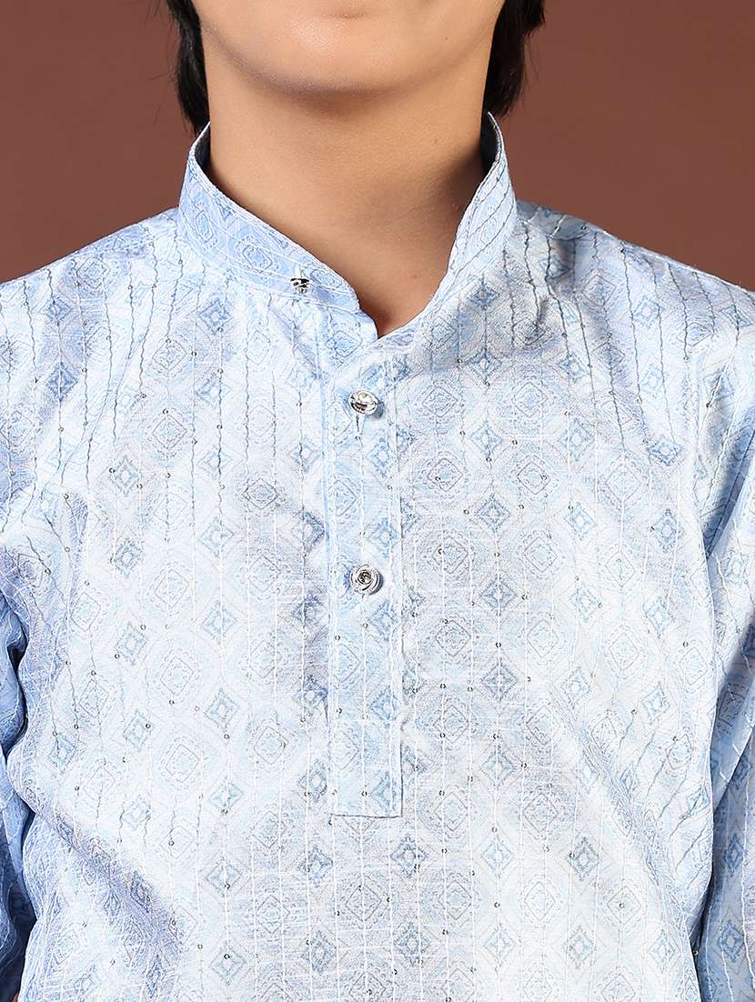 Boys Embroidered Long Sleeve Kurta And Pyjama Set - 22165510 -  Standard Image - 4