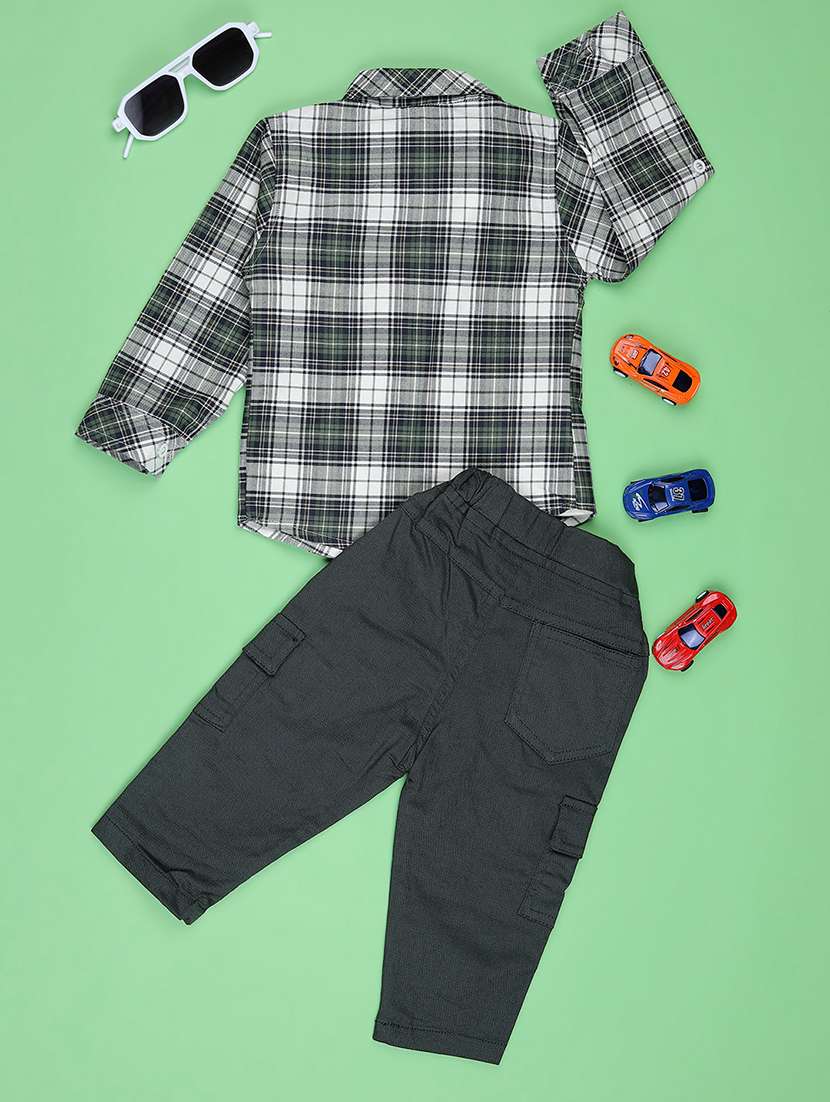 boys checkered long sleeve full length set - 22165701 -  Standard Image - 1