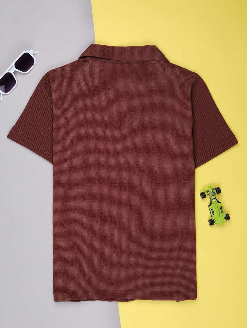 boys solid cuban collar short sleeve shirt - 22165843 -  Standard Image - 1
