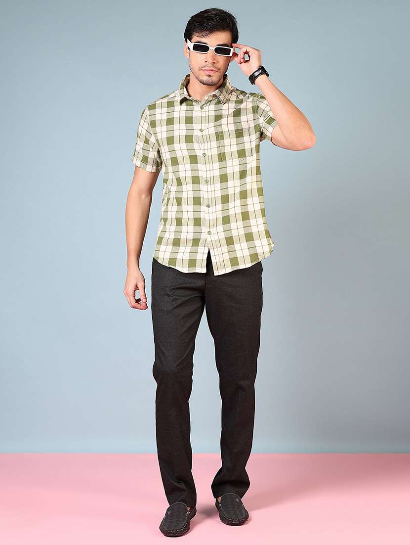 men solid mid rise flat front formal trouser - 22165861 -  Standard Image - 4