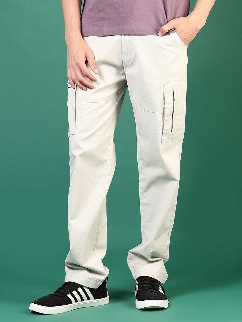 men solid mid rise cargo - 22165895 -  Standard Image - 1