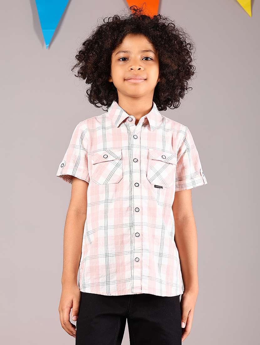 boys checkered short sleeve casual shirt - 22165950 -  Standard Image - 1