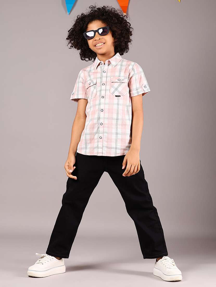 boys checkered short sleeve casual shirt - 22165950 -  Standard Image - 4