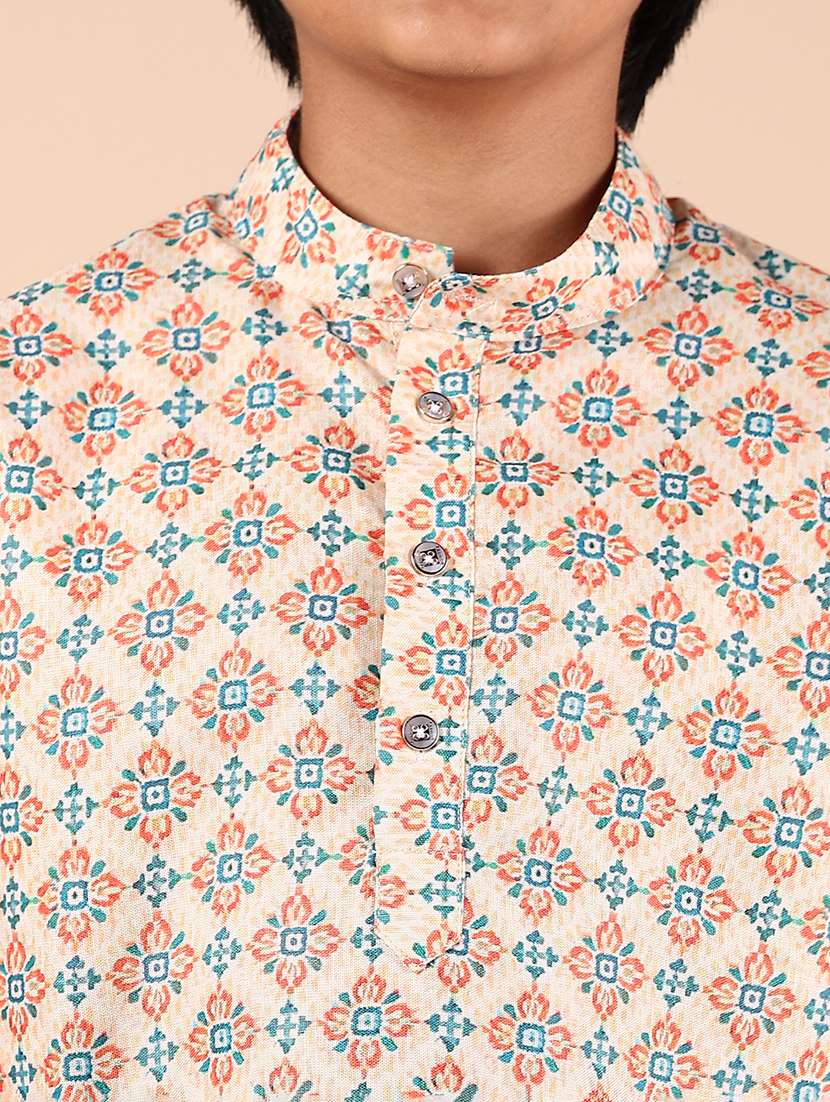 boys printed long sleeve kurta and pyjama set - 22165989 -  Standard Image - 4