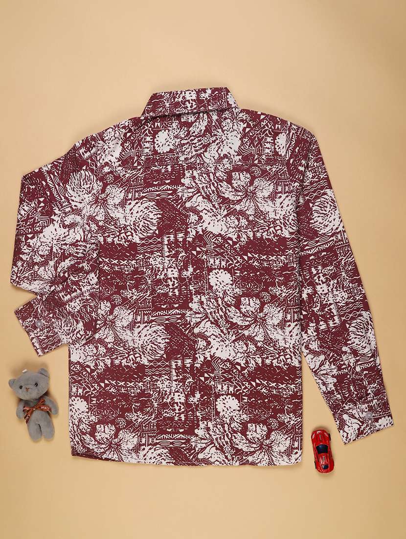 boys printed collared long sleeve shirt - 22166045 -  Standard Image - 1