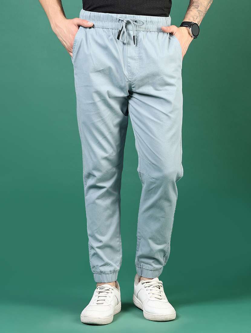 men solid mid rise regular fit jogger - 22166107 -  Standard Image - 1