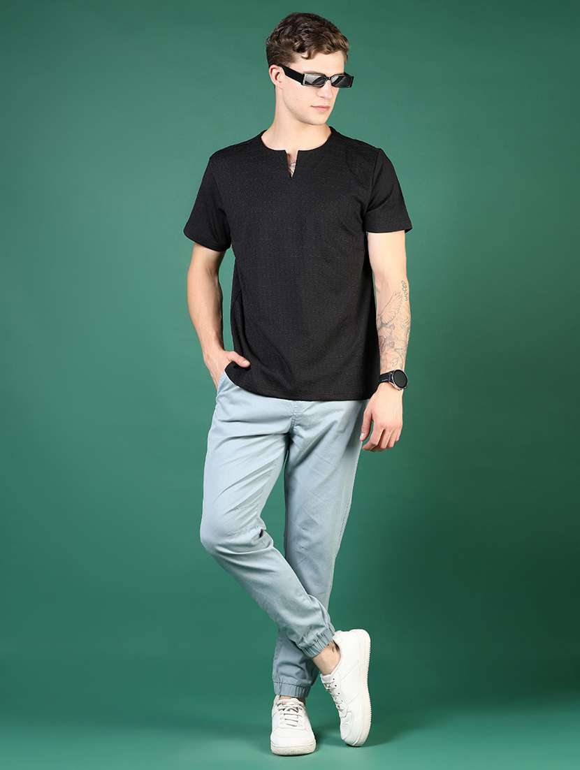 men solid mid rise regular fit jogger - 22166107 -  Standard Image - 4