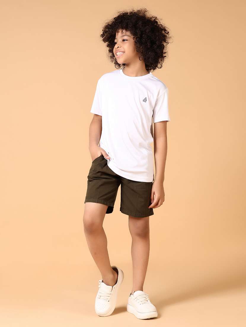 boys solid mid rise shorts - 22166109 -  Standard Image - 4