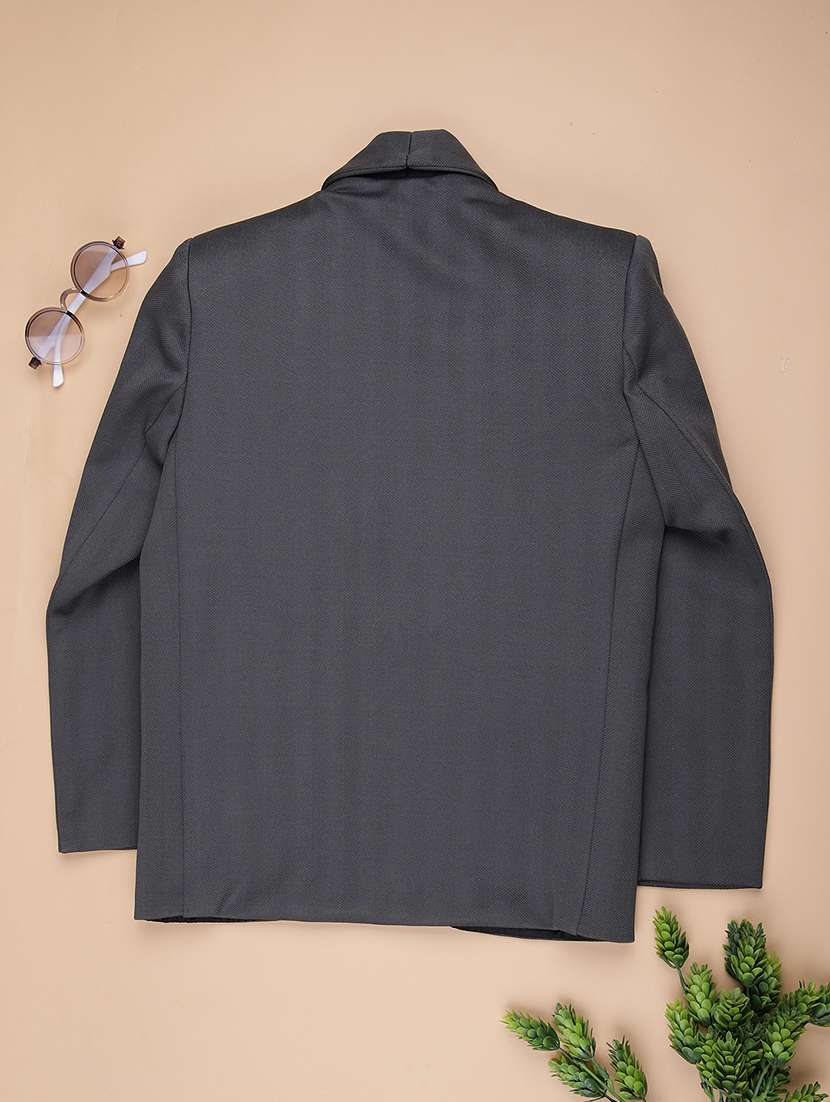 boys solid long sleeve lapel collar blazer - 22166195 -  Standard Image - 1