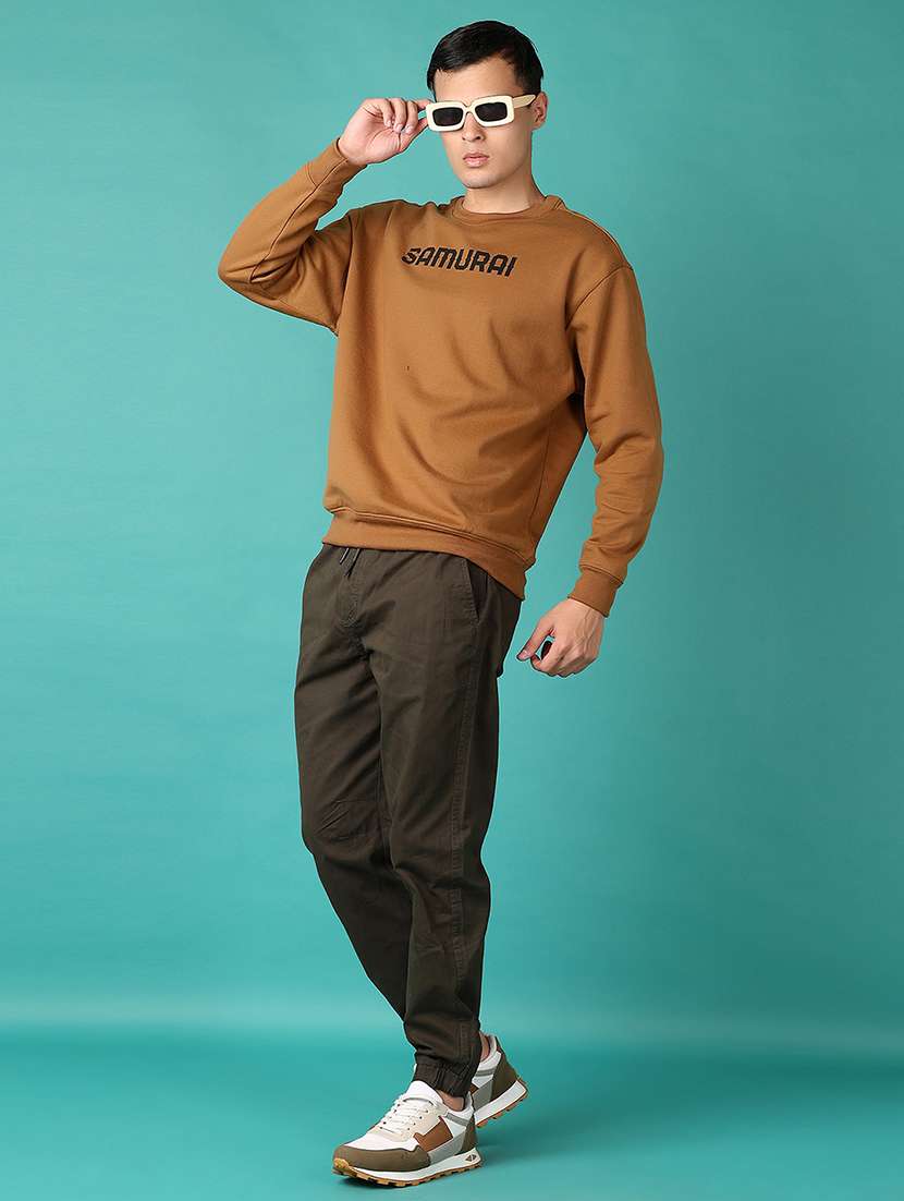 men solid mid rise regular fit jogger - 22166200 -  Standard Image - 4