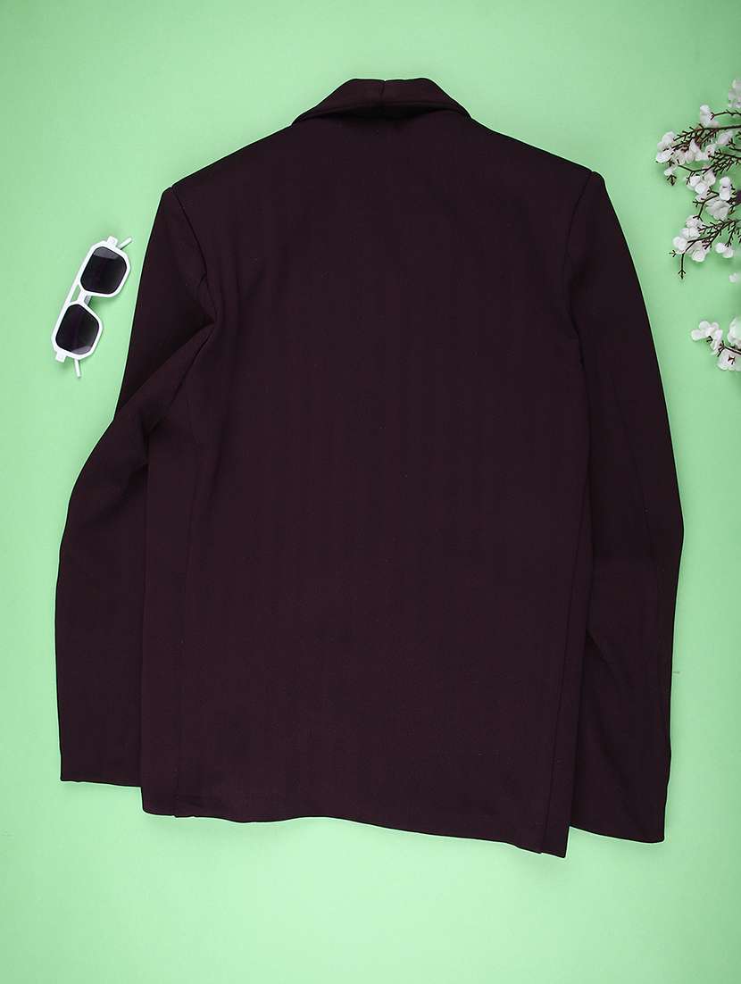 boys solid lapel neck long sleeves blazer - 22166303 -  Standard Image - 1