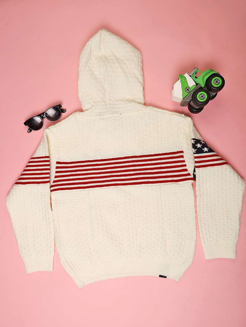 boys self designed long sleeve hooded sweater - 22166587 -  Standard Image - 1