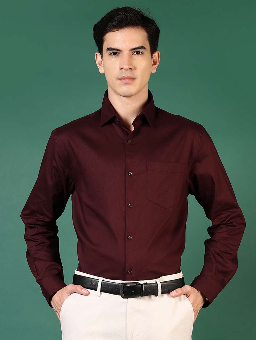 men solid long sleeve regualr fit formal shirt - 22166604 -  Standard Image - 1