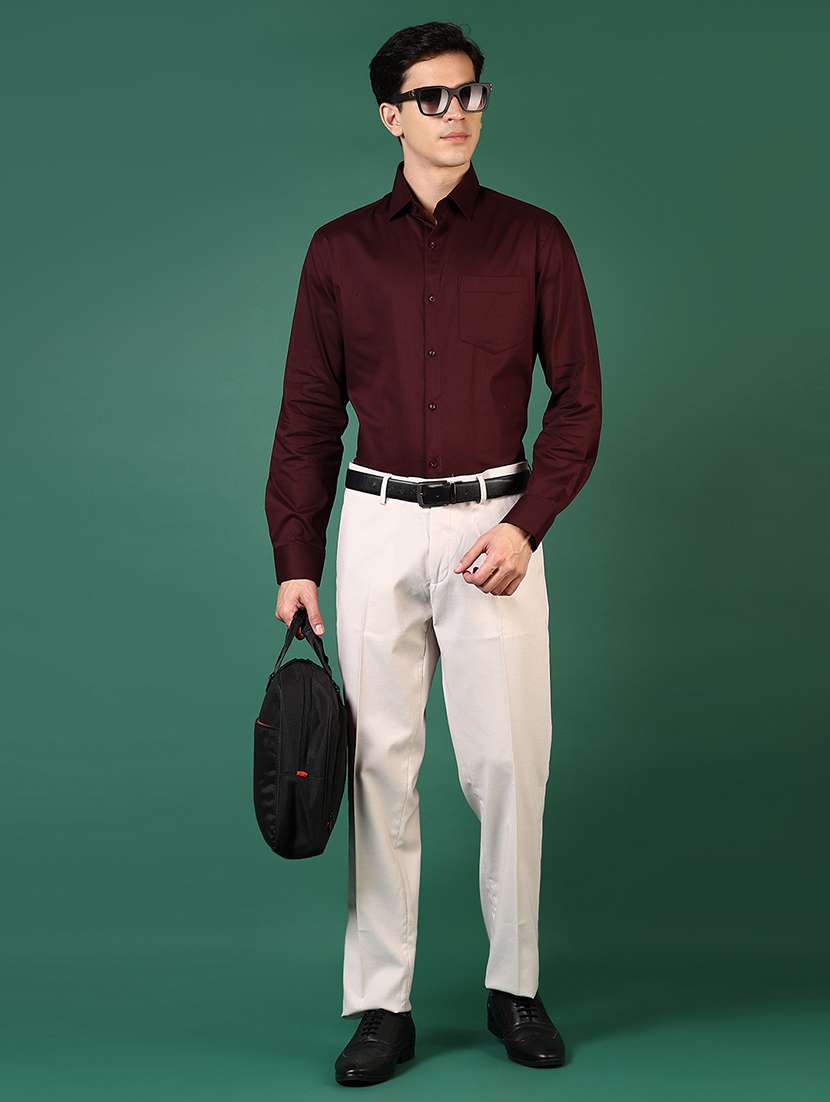 men solid long sleeve regualr fit formal shirt - 22166604 -  Standard Image - 4
