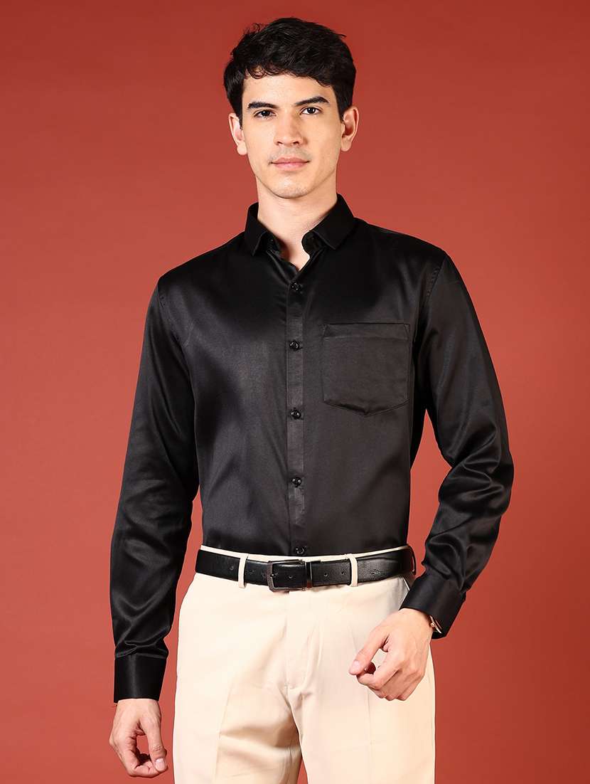 men solid long sleeve regualr fit formal shirt - 22166605 -  Standard Image - 1