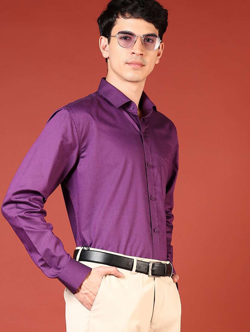 men solid long sleeve regualr fit formal shirt - 22166606 -  Standard Image - 1