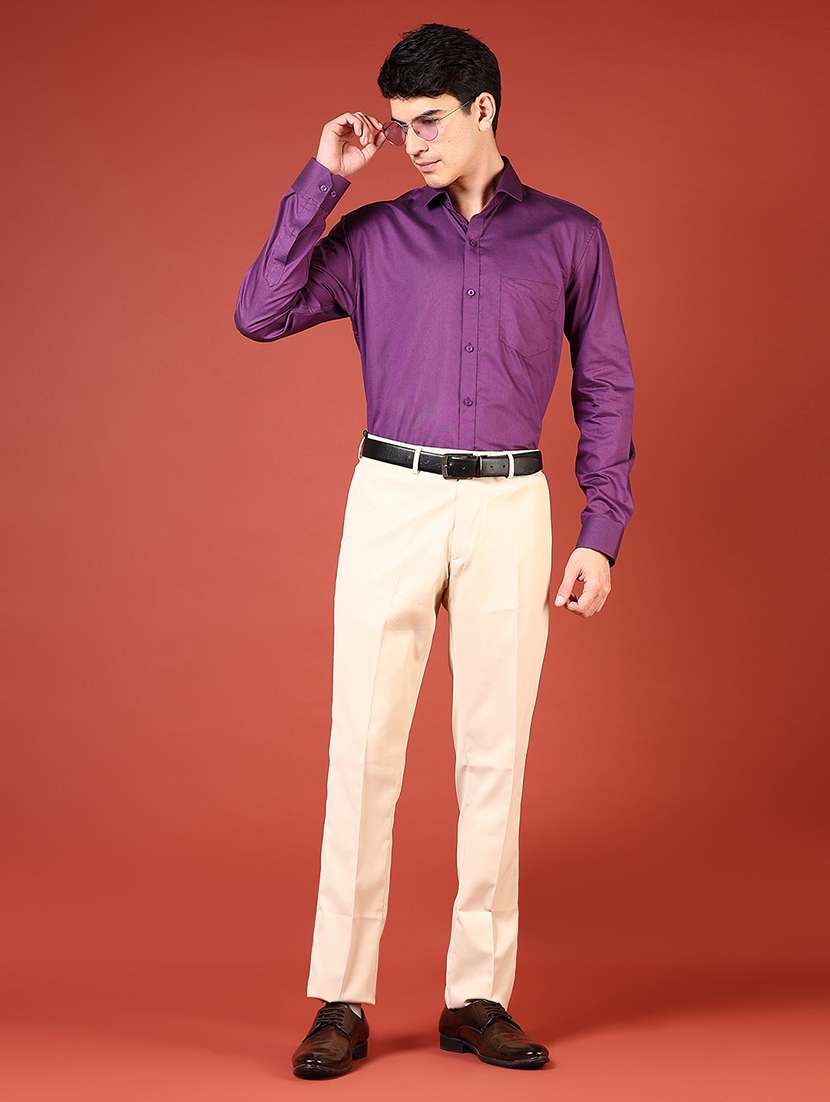 men solid long sleeve regualr fit formal shirt - 22166606 -  Standard Image - 4