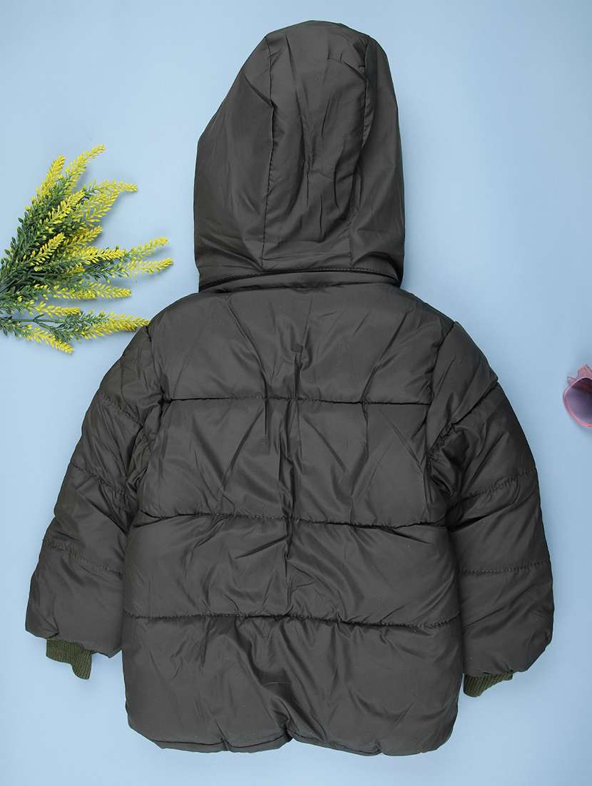 boys solid long sleeve hooded quilted jacket - 22166685 -  Standard Image - 1