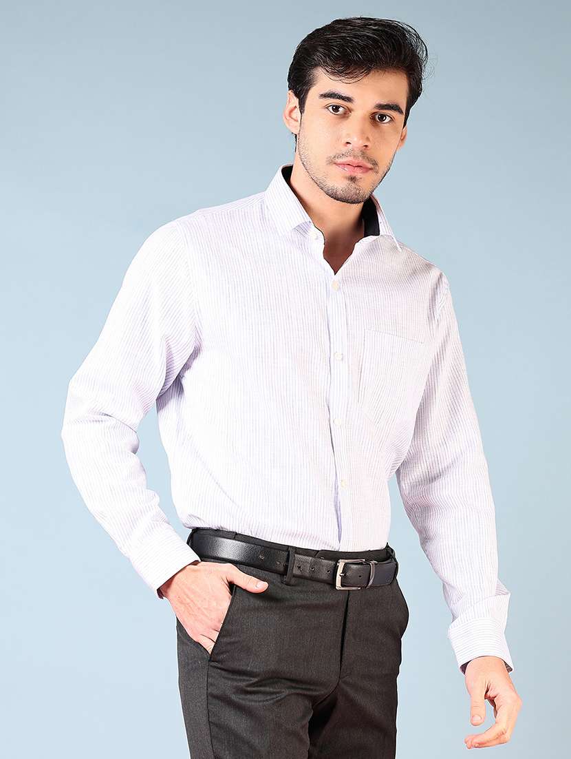 men striped long sleeve regualr fit formal shirt - 22166705 -  Standard Image - 1
