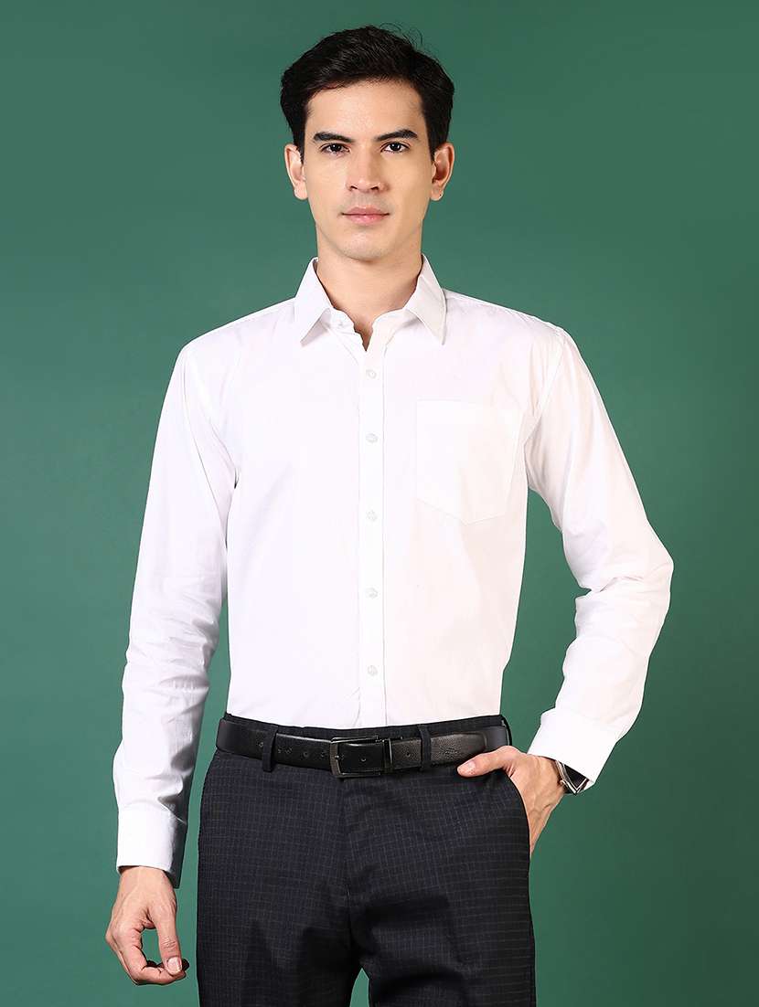 men solid long sleeve regualr fit formal shirt - 22166706 -  Standard Image - 1