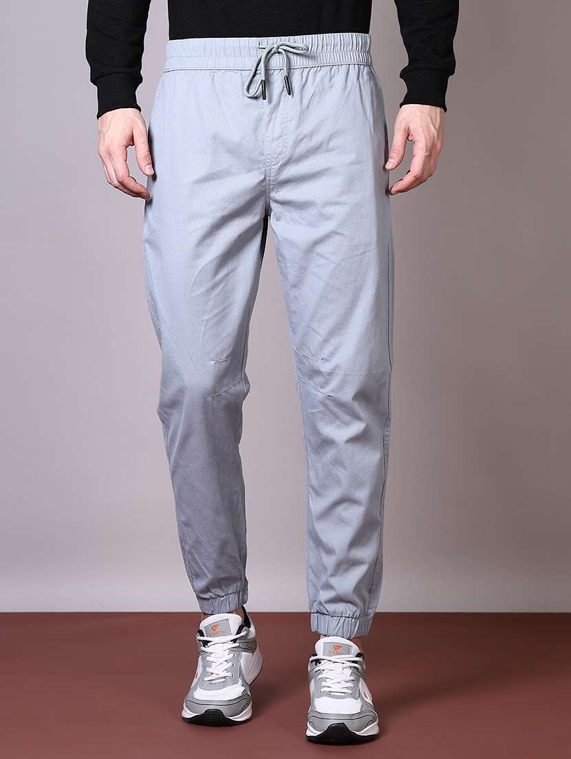 men solid mid rise regular fit jogger - 22166811 -  Standard Image - 1