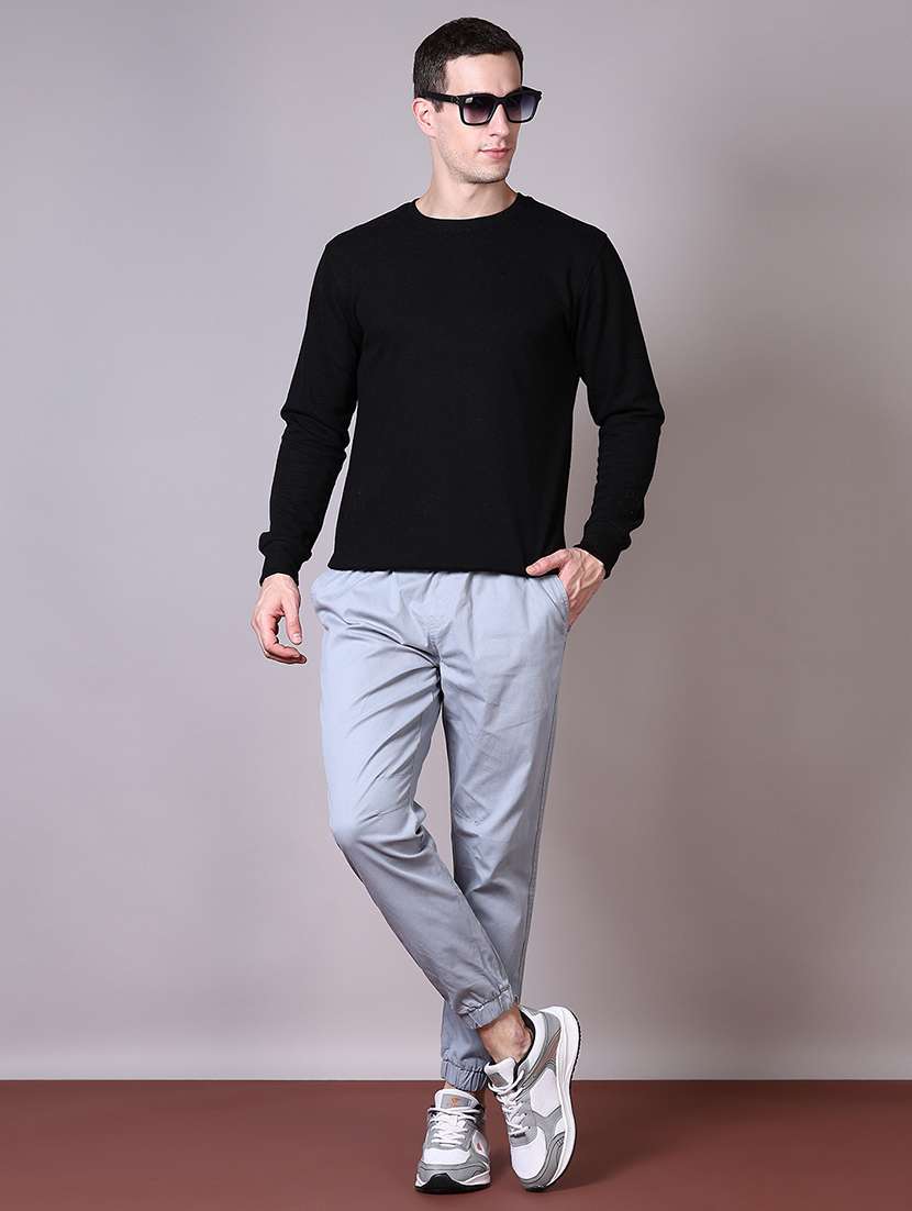 men solid mid rise regular fit jogger - 22166811 -  Standard Image - 4