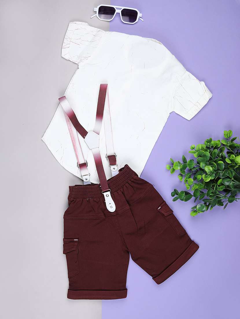boys printed shirt and shorts co-ord set - 22166827 -  Standard Image - 1