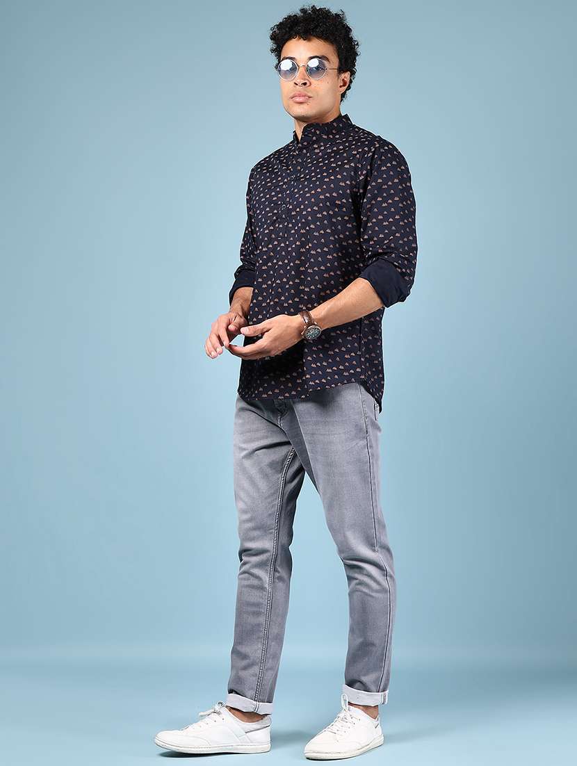 men printed mandarin neck short kurta - 22167146 -  Standard Image - 4