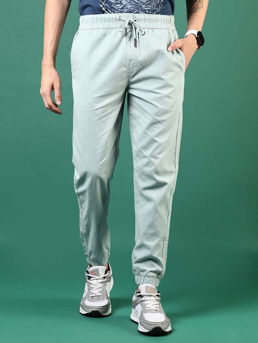 men solid mid rise regular fit jogger - 22167163 -  Standard Image - 1