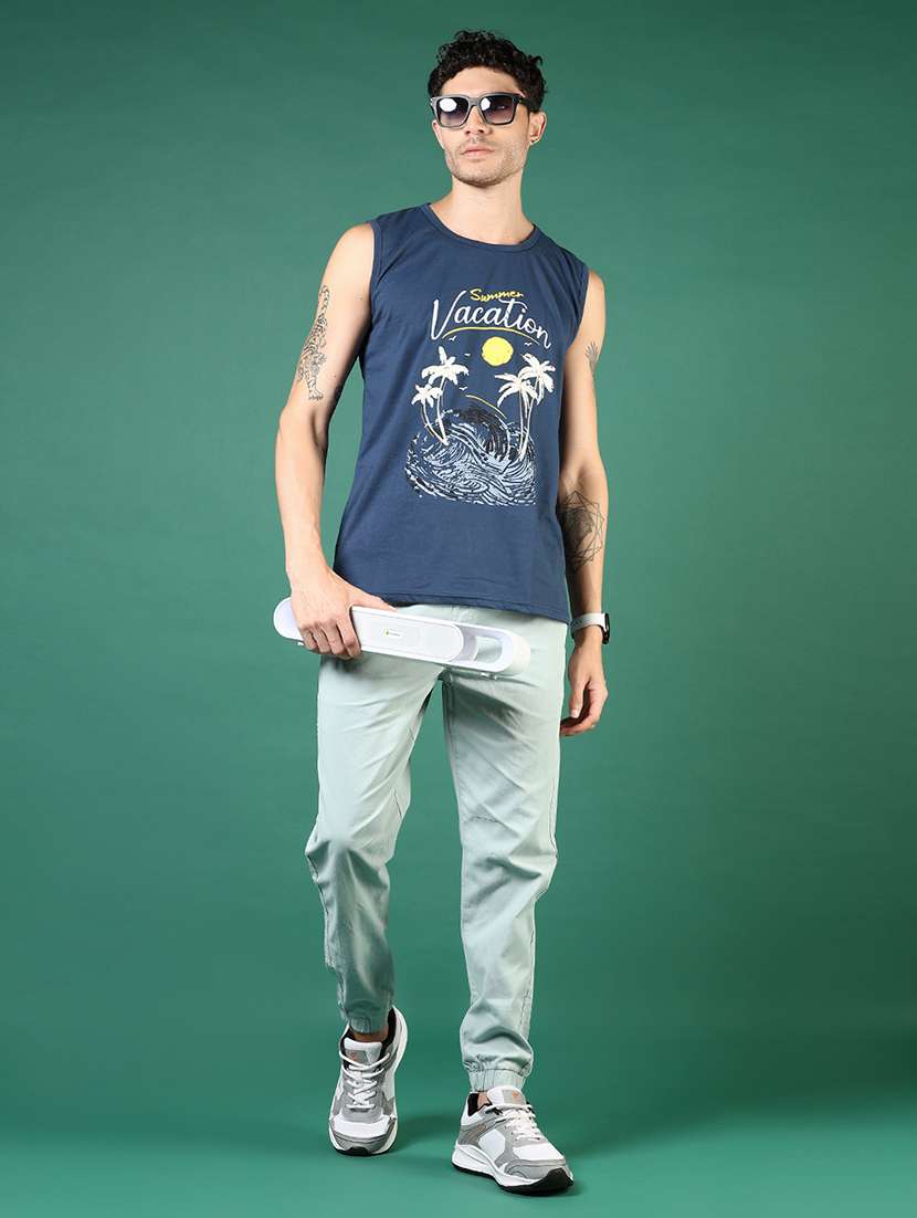 men solid mid rise regular fit jogger - 22167163 -  Standard Image - 4