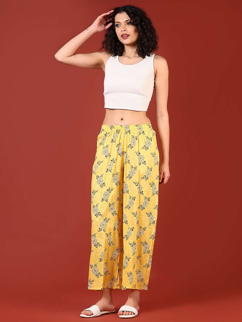 women printed mid rise palazzo - 22167189 -  Standard Image - 4