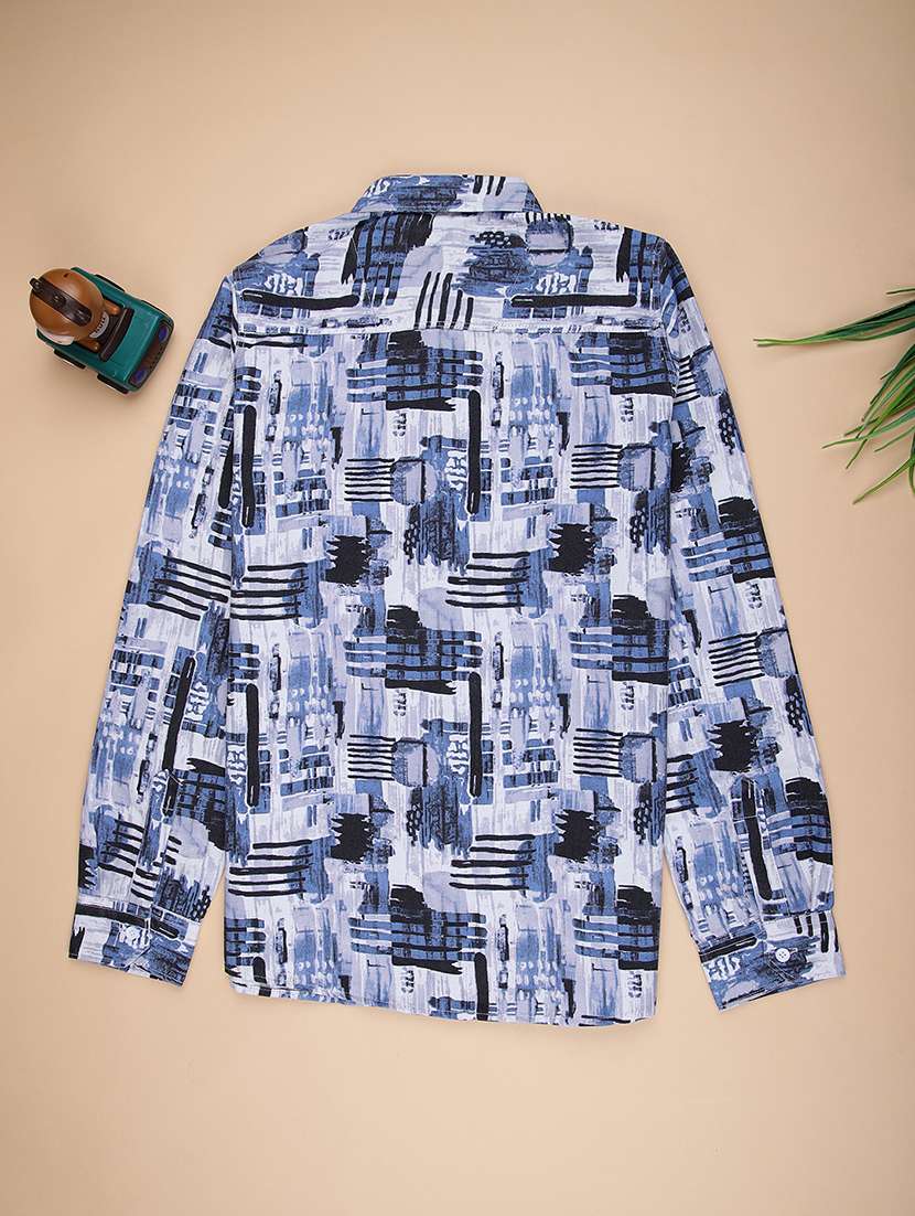 boys printed collared long sleeve shirt - 22167206 -  Standard Image - 1