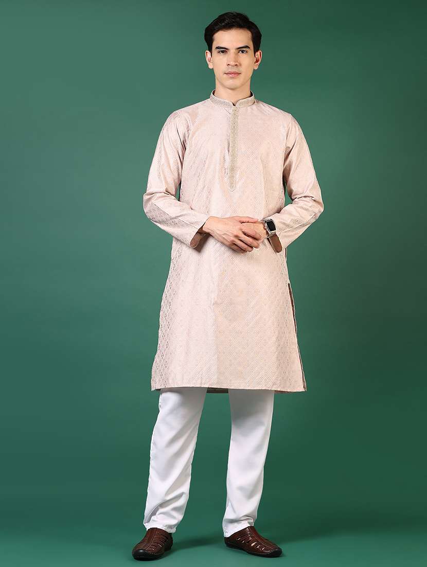 men embroidered long sleeve kurta and pyjama set - 22167235 -  Standard Image - 1