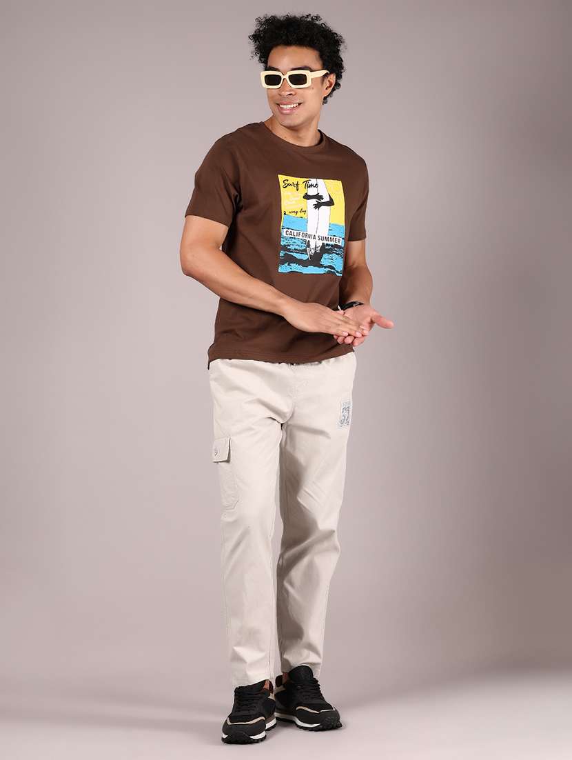 men solid mid rise regular fit cargo - 22167315 -  Standard Image - 4