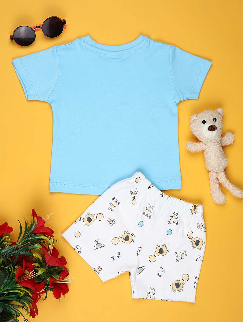 boys printed t-shirt and shorts co-ord set - 22167335 -  Standard Image - 1