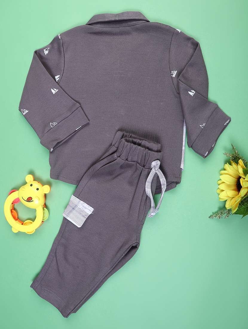 boys checkeerd shirt and trouser co-ord set - 22167430 -  Standard Image - 1