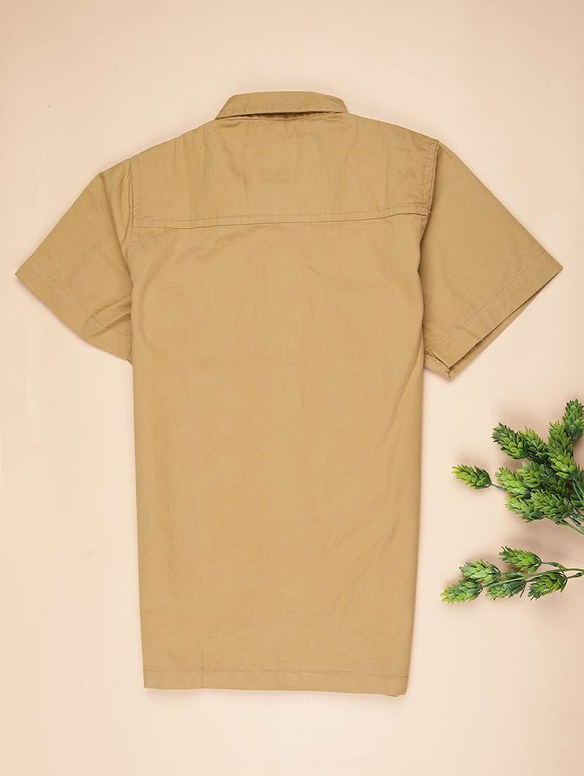 boys solid collared short sleeve shirt - 22167441 -  Standard Image - 1