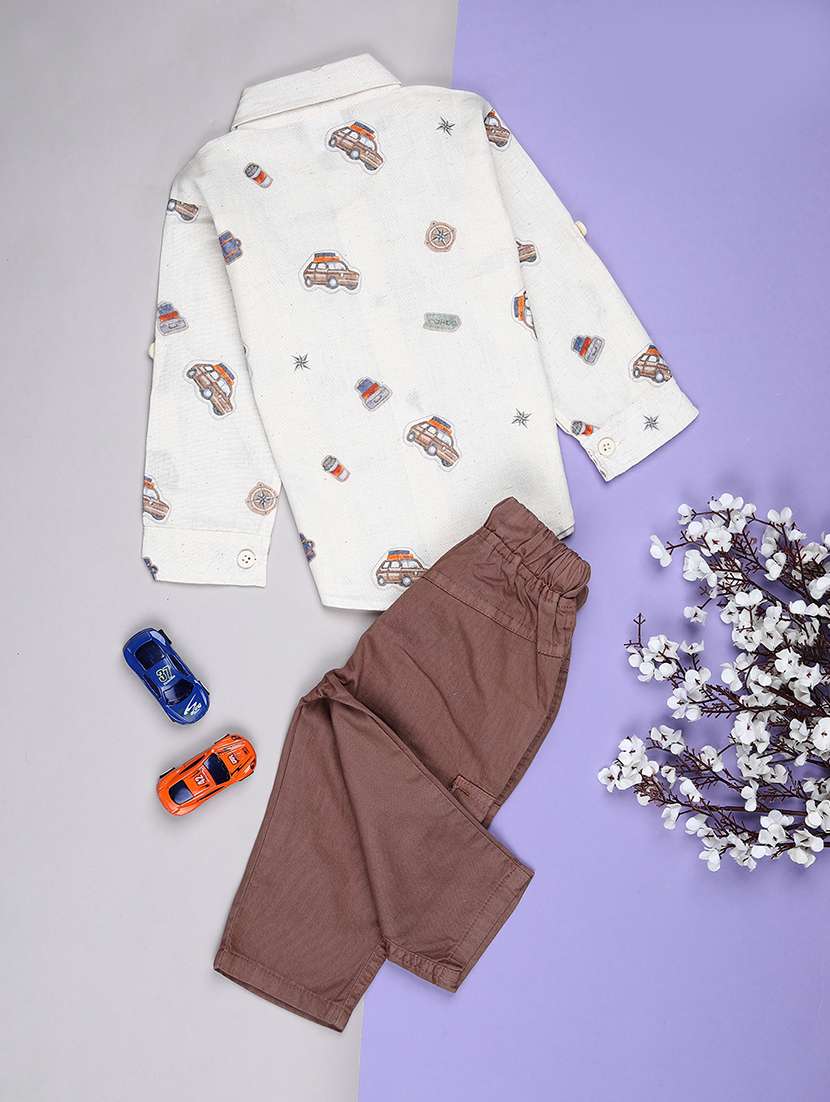 boys printed shirt and trouser co-ord set - 22167512 -  Standard Image - 1