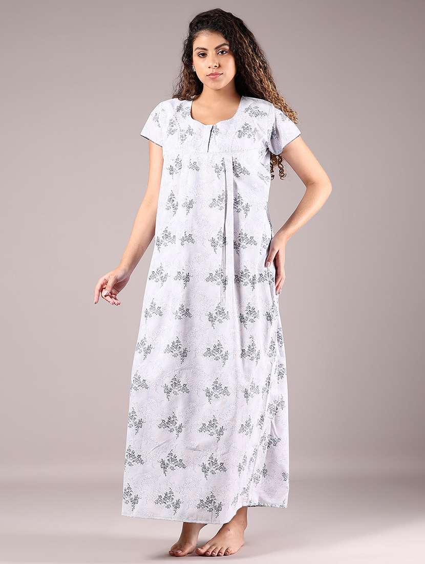 women printed short sleeve nighty - 22167797 -  Standard Image - 1
