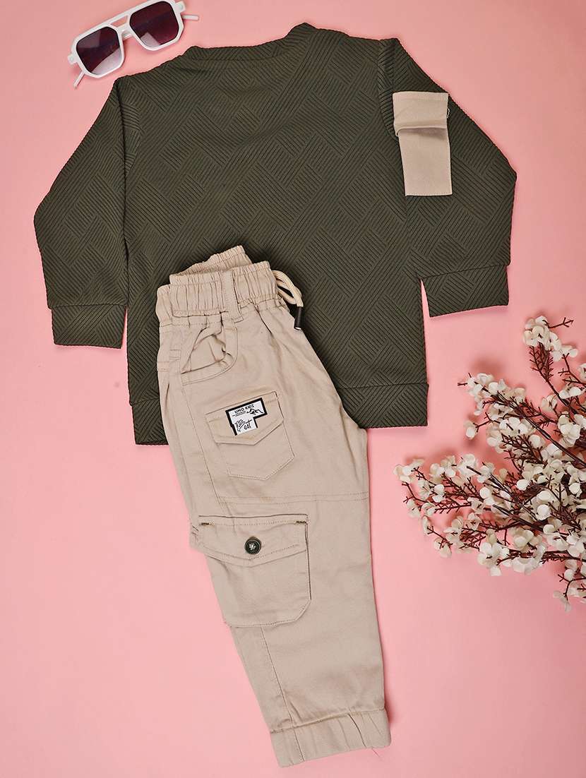 boys printed t-shirt & trouser co-ord set - 22168081 -  Standard Image - 1