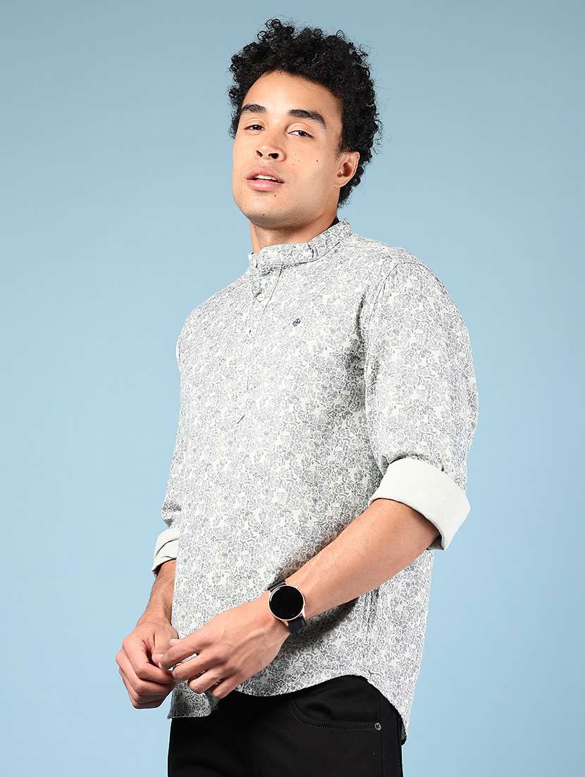 men printed mandarin neck short kurta - 22168100 -  Standard Image - 1