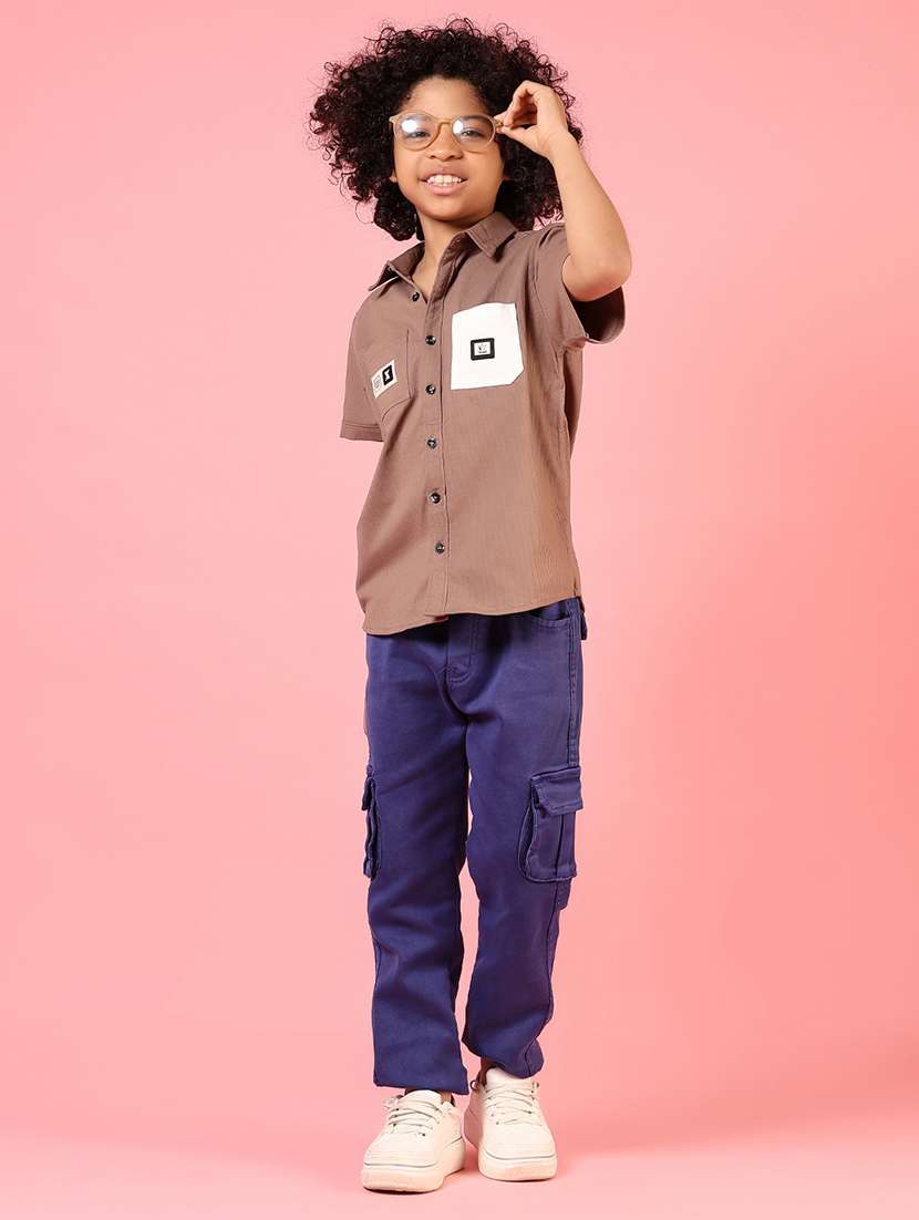 boys solid short sleeve casual shirt - 22168134 -  Standard Image - 4